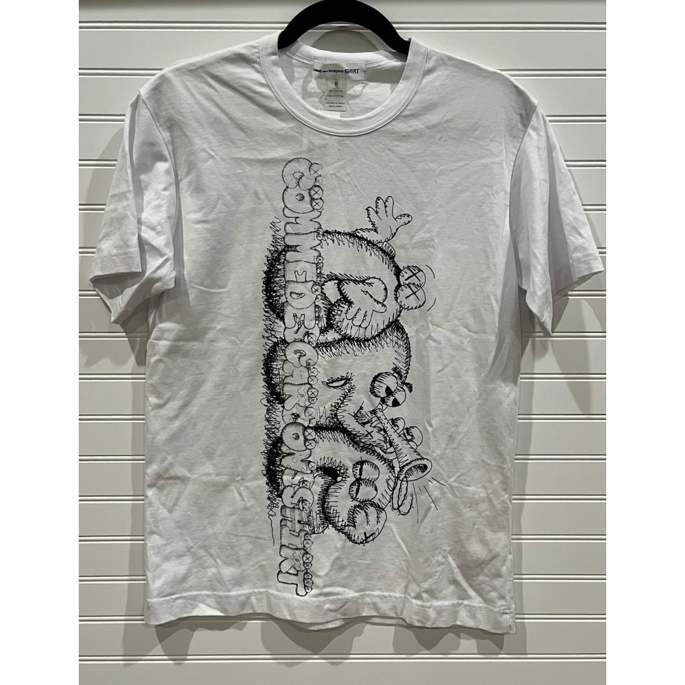 NWT Comme des Garcons Shirt KAWS Print‎ Tee Designer Top White M